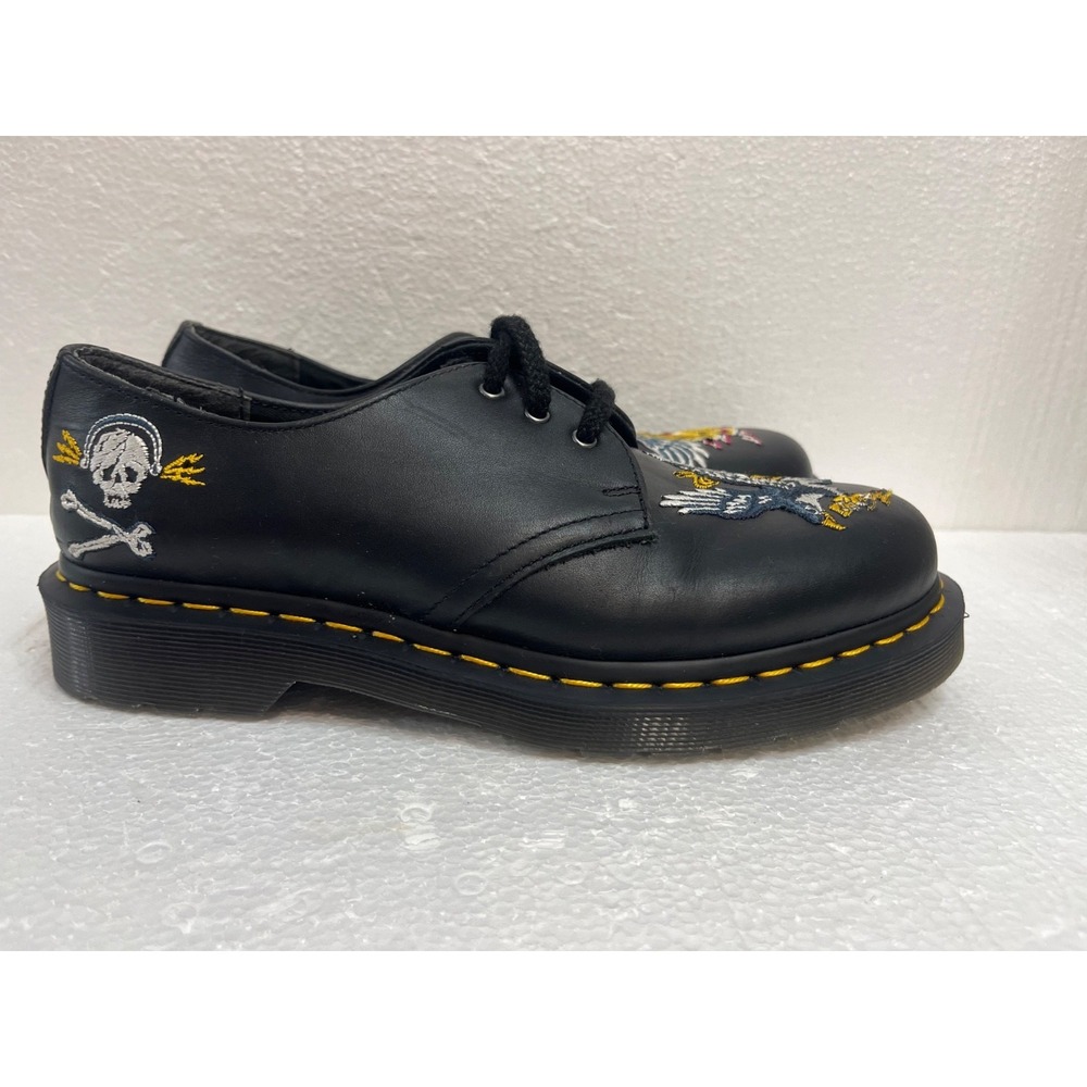 Dr. Martens 1461 Souvenir Black Leather Embroider Tiger & Eagle Men's Size 7M - Picture 6 of 7